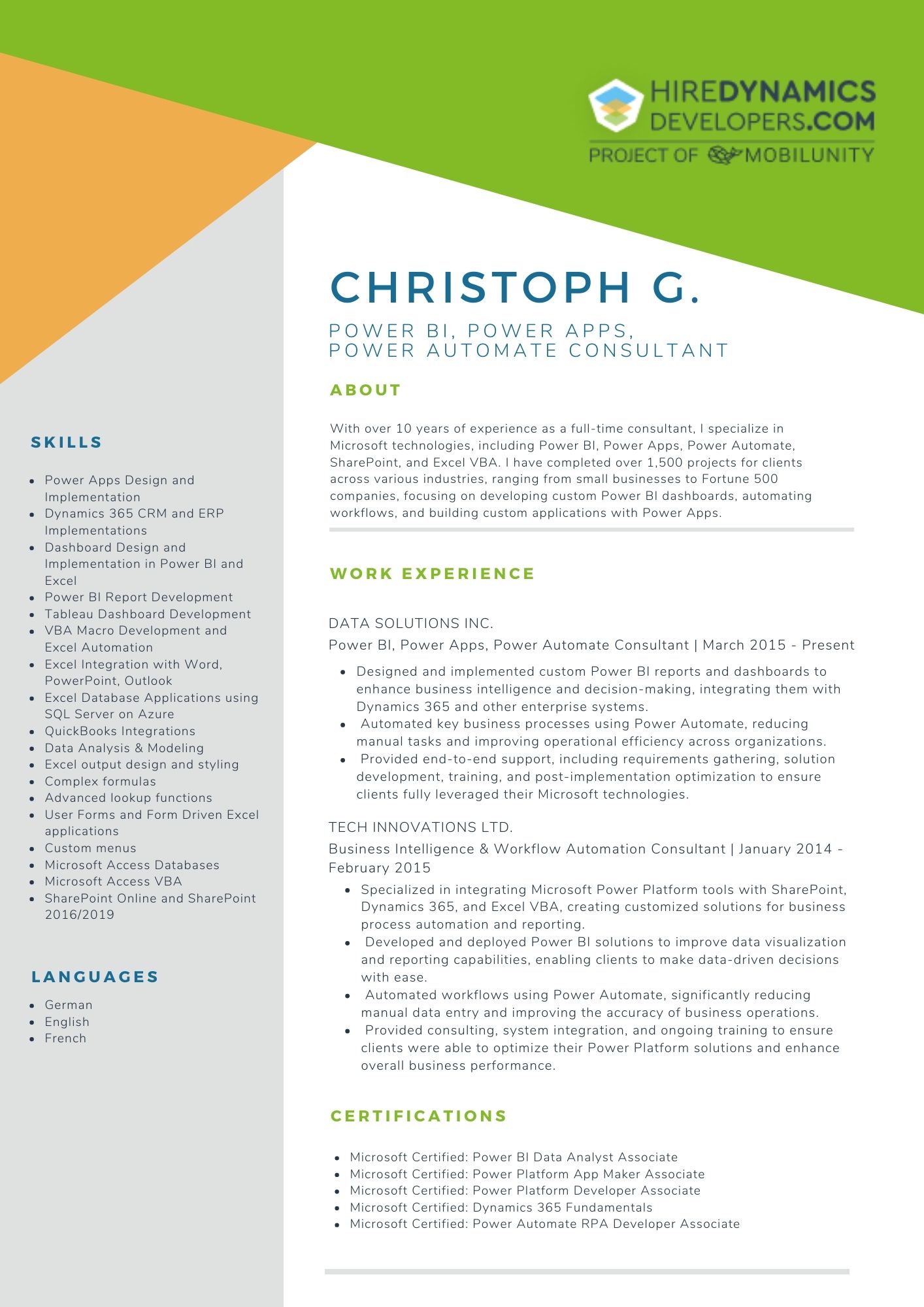 Christoph G. – Power BI, Power Apps, Power Automate consultant