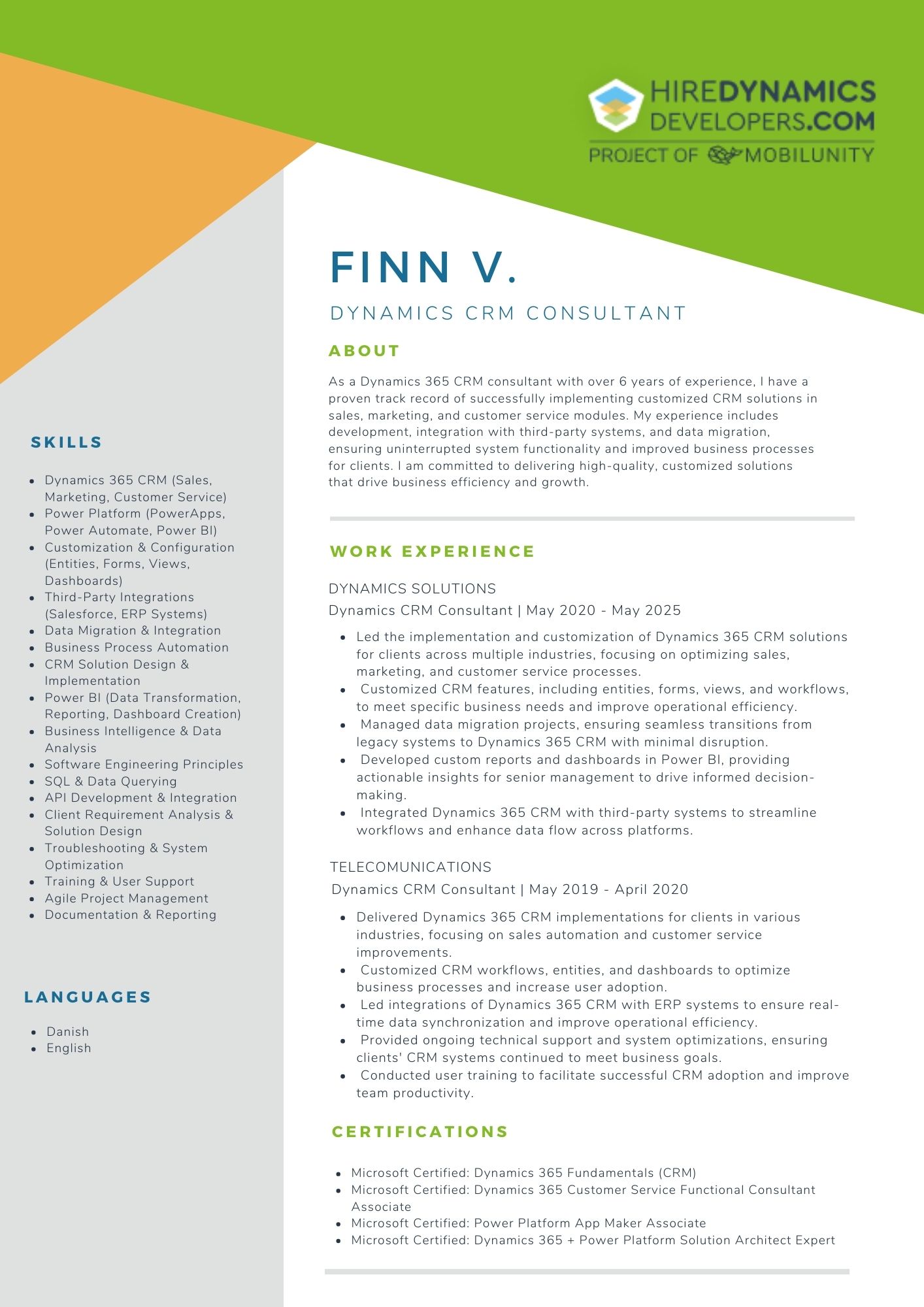 Finn V. – Dynamics CRM Consultant